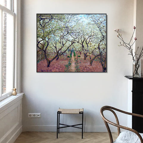 Orchard in Bloom,1879 by Claude Monet Wall Art