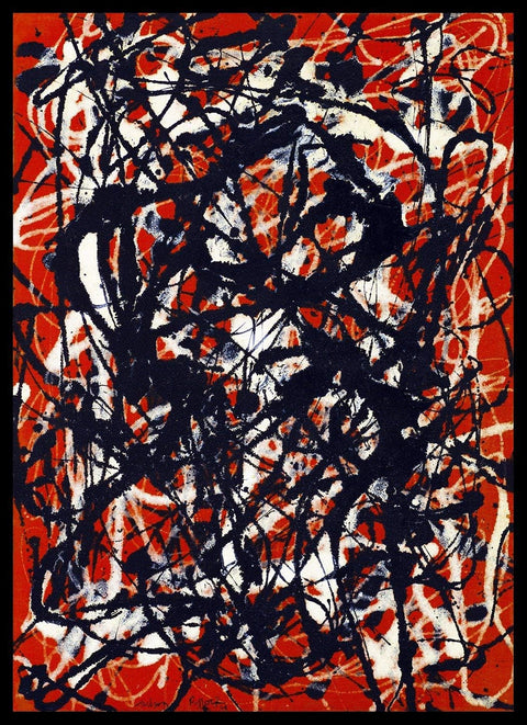 INVIN ART Framed Canvas Giclee Print Art Free Form by Jackson Pollock Abstract Wall Art Living Room Home Office Decorations