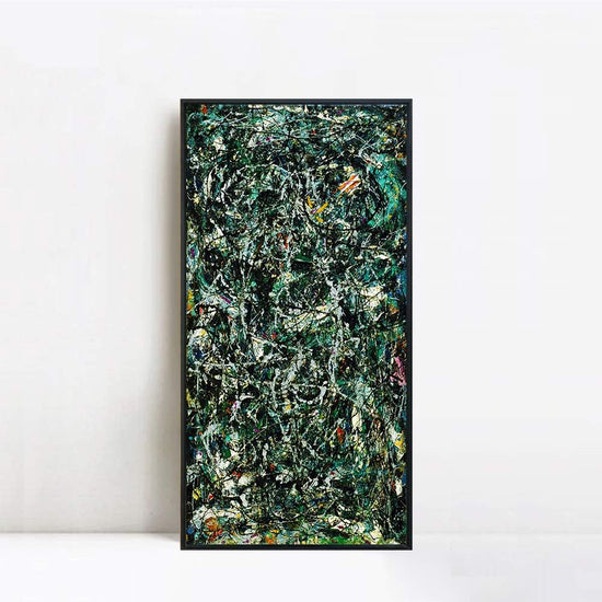 INVIN ART Framed Canvas Giclee Print Art Full Fathom Five by Jackson Pollock Abstract Wall Art Living Room Home Office Decorations