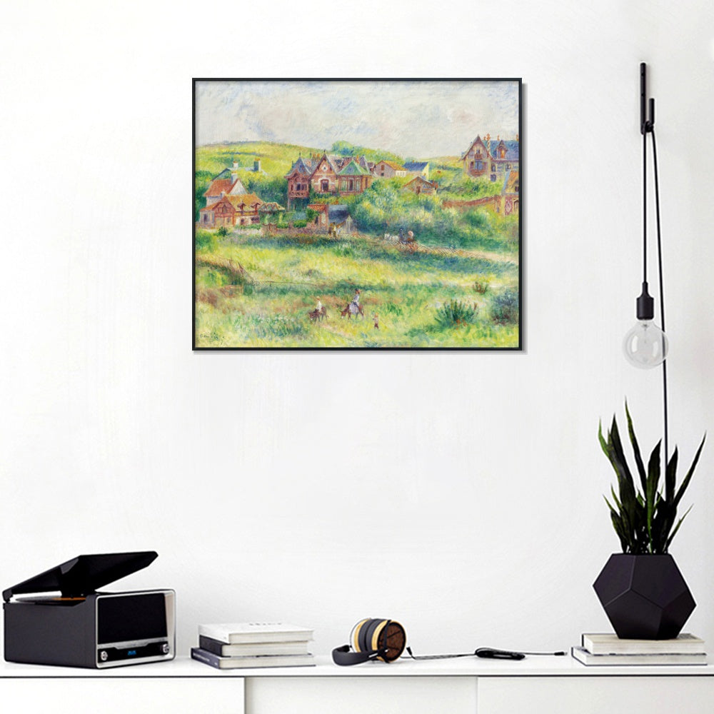 INVIN ART Framed Canvas LE CHALET DE BLANCHE PIERSON A POURVILLE by Pierre Auguste Renoir Wall Art Living Room Home Office Decorations
