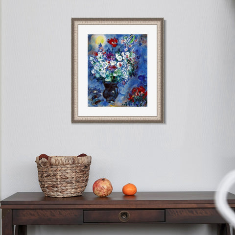 INVIN ART Framed Canvas Art Giclee Print Les Anémones by Marc Chagall Wall Art Room Living Office Home Decorations
