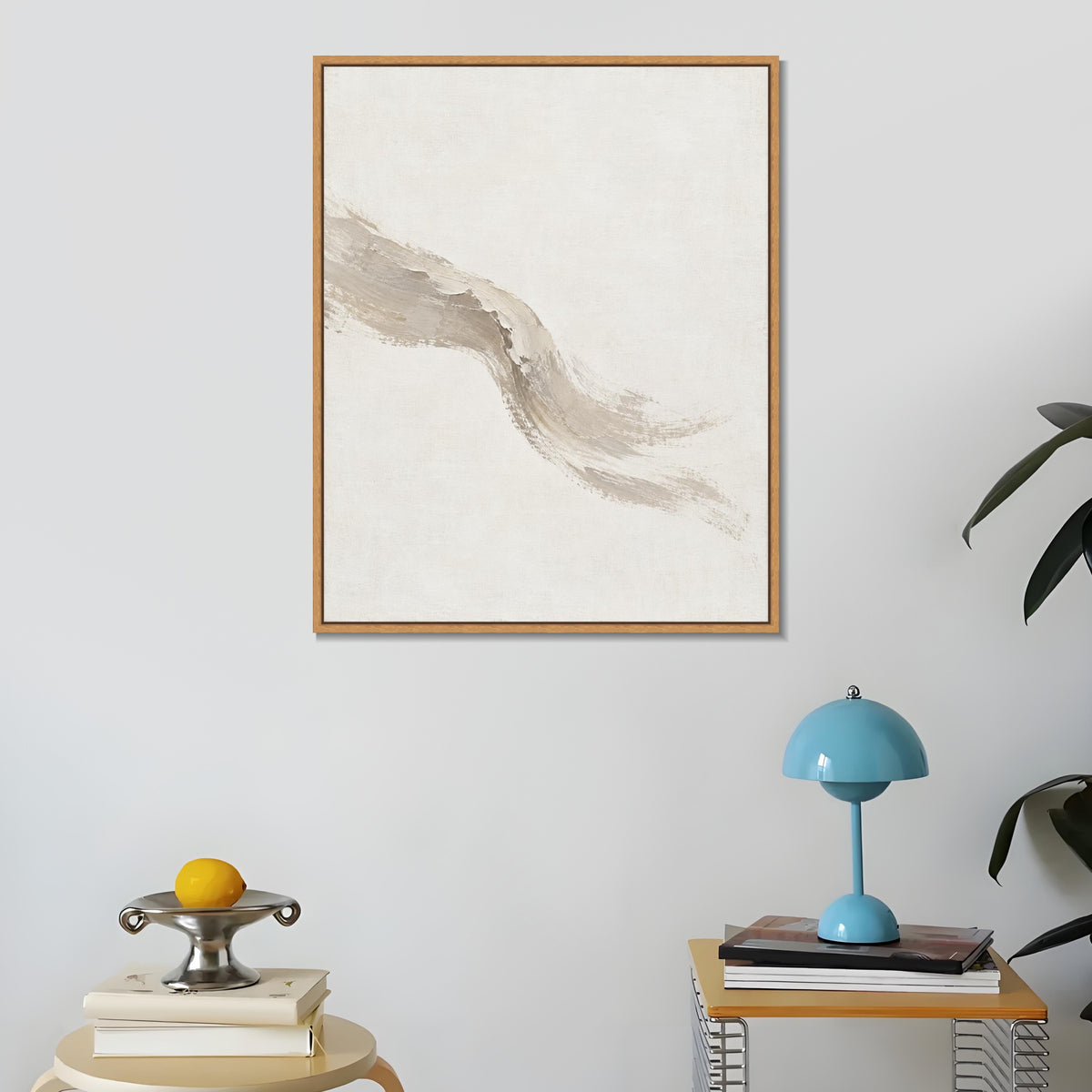 INVIN ART Framed Canvas 100% Handpainted Oil Painting Wind Across Linen Wall Art
