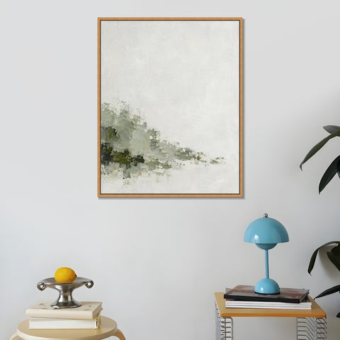 INVIN ART Framed Canvas 100% Handpainted Oil Painting Slow-Growing Moss Wall Art