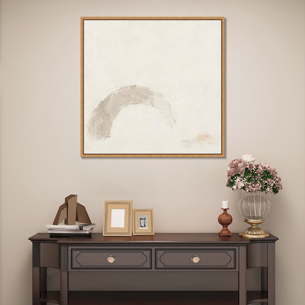 INVIN ART Framed Canvas 100% Handpainted Oil Painting Weathered Arch Wall Art