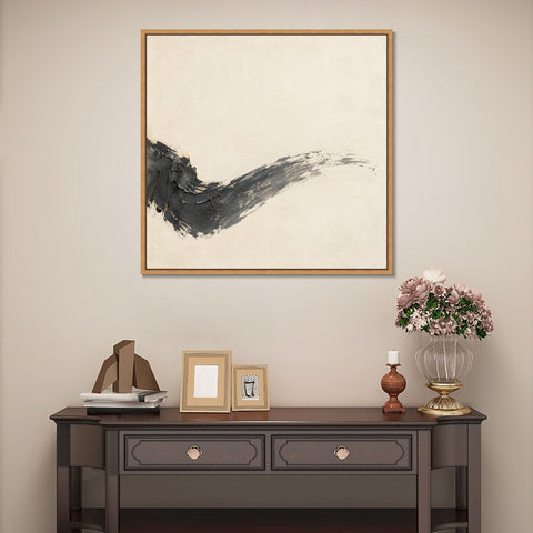 INVIN ART Framed Canvas 100% Handpainted Oil Painting A Breath of Ink Wall Art