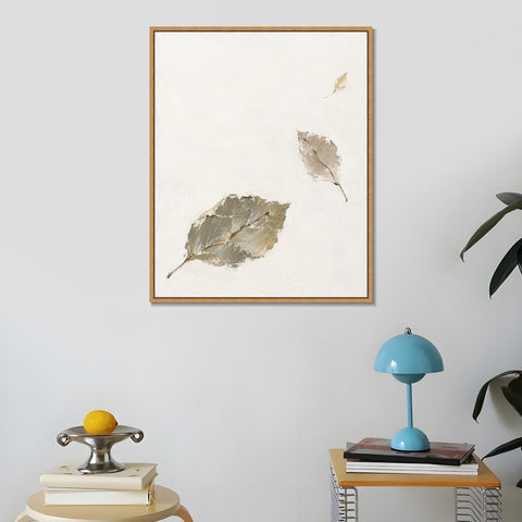 INVIN ART Framed Canvas 100% Handpainted Oil Painting Leaves Held by the Wind Wall Art