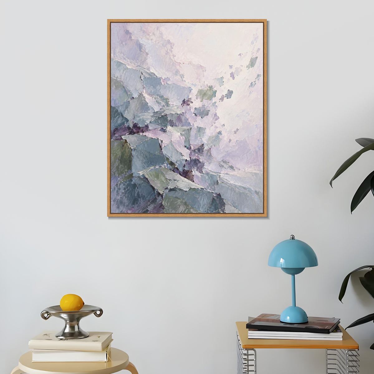 INVIN ART Framed Canvas 100% Handpainted Oil Painting Pastel Fragments in Motion Wall Art