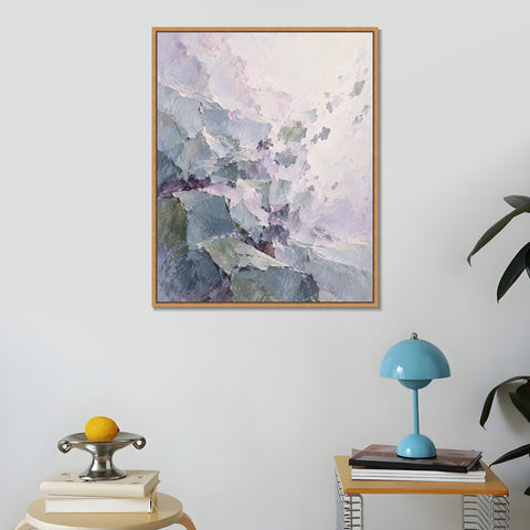 INVIN ART Framed Canvas 100% Handpainted Oil Painting Pastel Fragments in Motion Wall Art