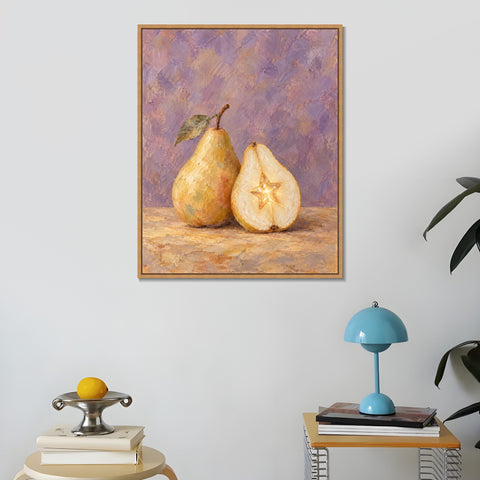 INVIN ART Framed Canvas 100% Handpainted Oil Painting Starlight Within the Pear Wall Art