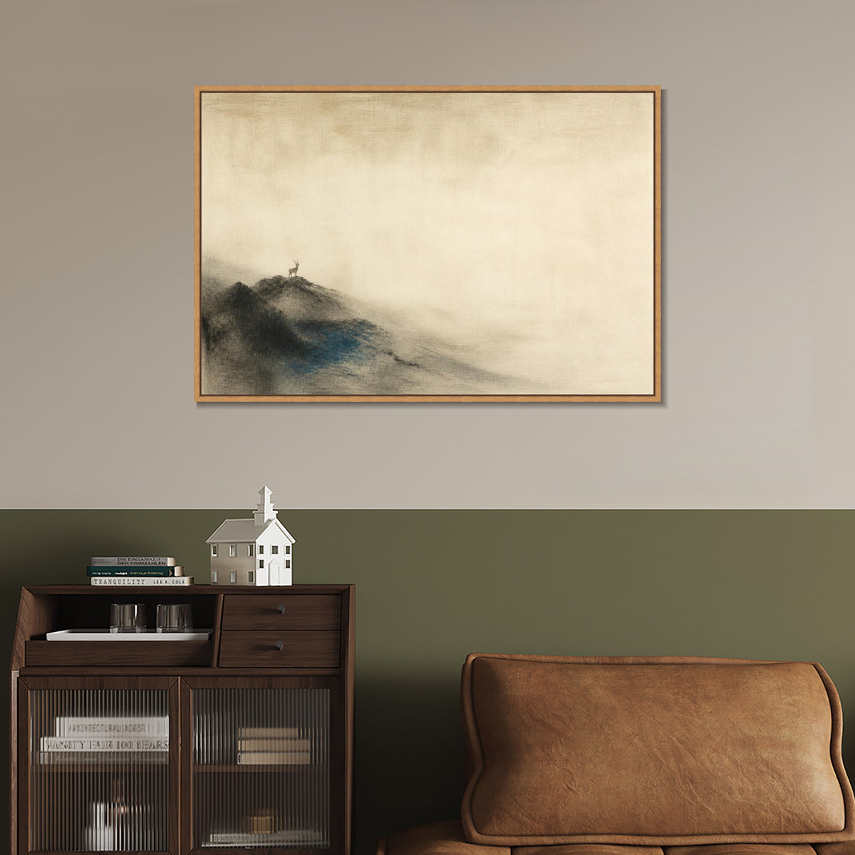 INVIN ART Framed Canvas 100% Handpainted Oil Painting Breath of Ten Thousand Mountains Wall Art