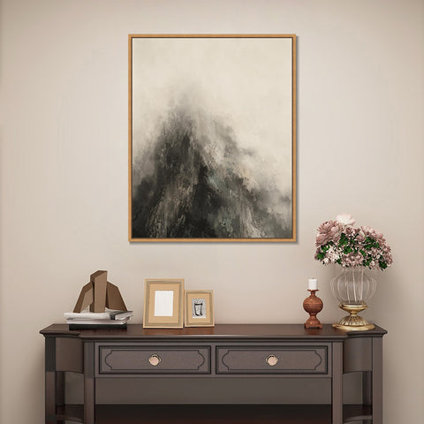 INVIN ART Framed Canvas 100% Handpainted Oil Painting Mountain Without a Summit Wall Art
