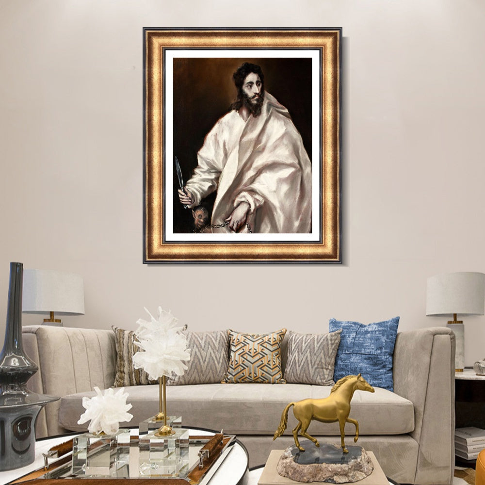 INVIN ART Framed Canvas Art Giclee Print Saint Bartholomew by El Greco Wall Art