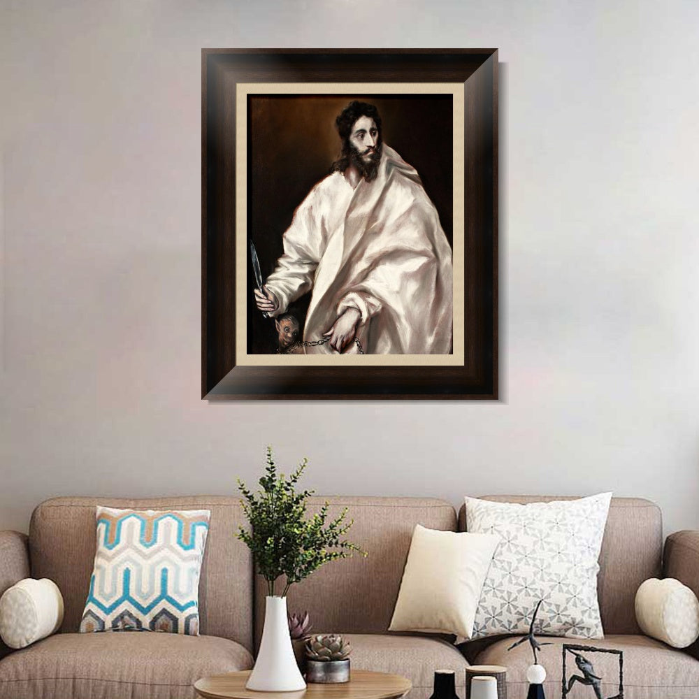 INVIN ART Framed Canvas Art Giclee Print Saint Bartholomew by El Greco Wall Art