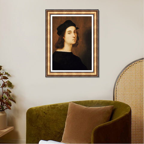 INVIN ART Framed Canvas Art Giclee Print Portrait of Raffaello Sanzio by Raphael/Raffaello Sanzio Wall Art Living Room Home Office Decorations