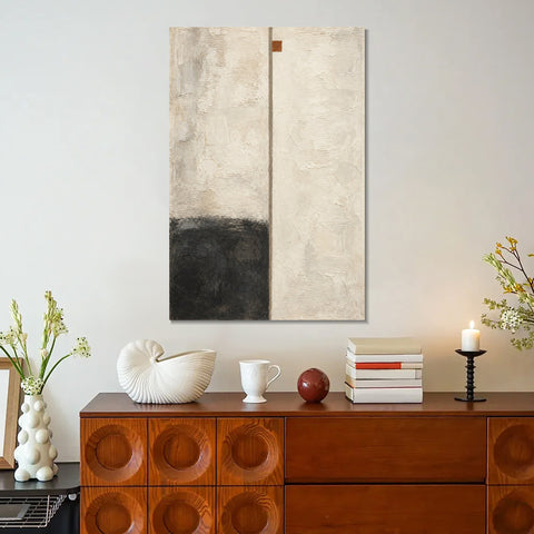 INVIN ART Framed Canvas 100% Handpainted Oil Painting Fine Line and Dark Corner Wall Art