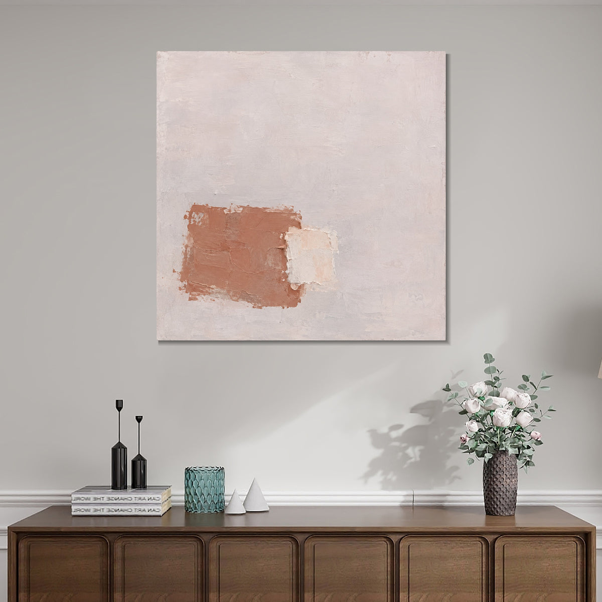 INVIN ART Framed Canvas 100% Handpainted Oil Painting Light Within Clay Wall Art