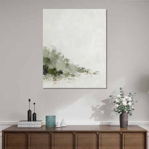 INVIN ART Framed Canvas 100% Handpainted Oil Painting Slow-Growing Moss Wall Art