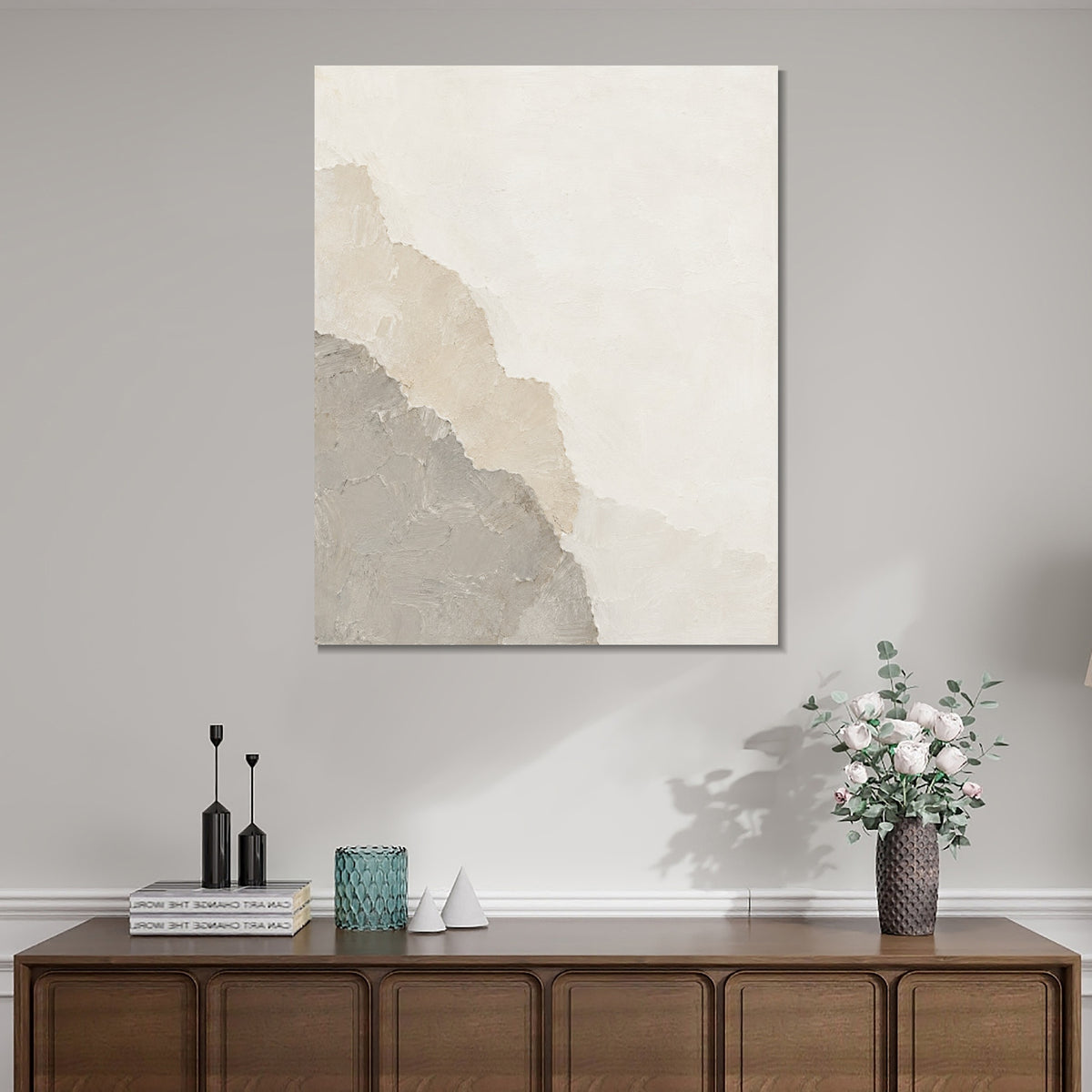INVIN ART Framed Canvas 100% Handpainted Oil Painting Seams of Old Paper Wall Art