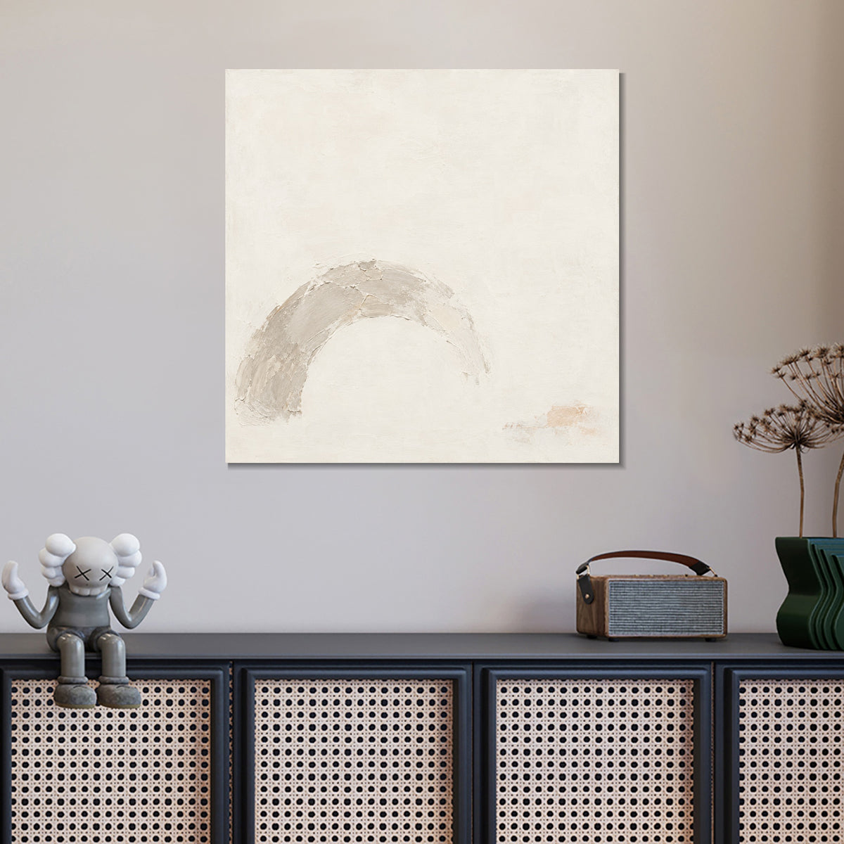 INVIN ART Framed Canvas 100% Handpainted Oil Painting Weathered Arch Wall Art
