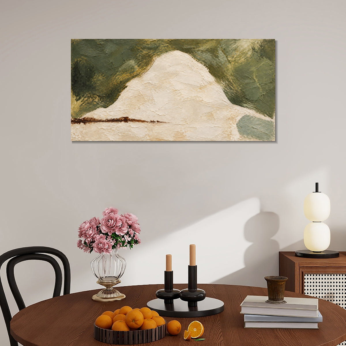 INVIN ART Framed Canvas 100% Handpainted Oil Painting Pale Hill Wall Art