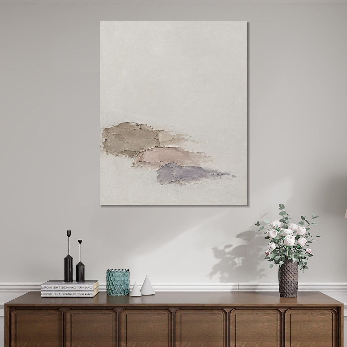 INVIN ART Framed Canvas 100% Handpainted Oil Painting Shifting Strata Wall Art