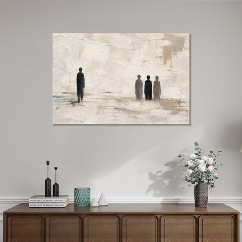 INVIN ART Framed Canvas 100% Handpainted Oil Painting Near and Far Wall Art