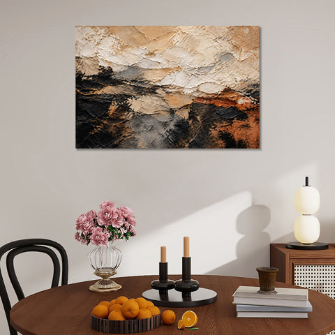 INVIN ART Framed Canvas 100% Handpainted Oil Painting Rising Rock Layers Wall Art