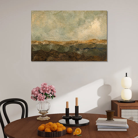 INVIN ART Framed Canvas 100% Handpainted Oil Painting Bearing Earth-Tone Landscape Wall Art
