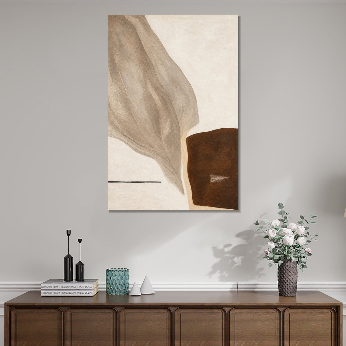 INVIN ART Framed Canvas 100% Handpainted Oil Painting A Pale Leaf Descending Wall Art