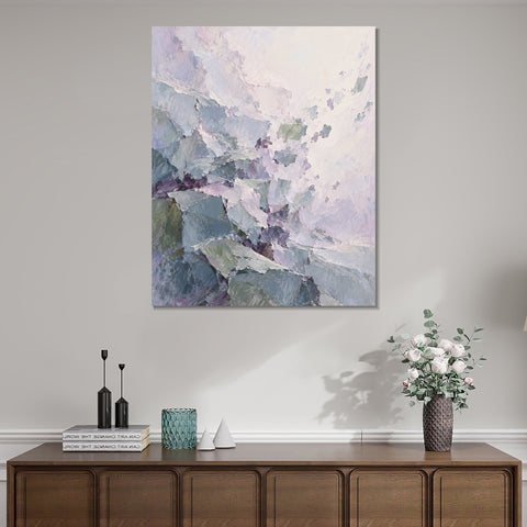 INVIN ART Framed Canvas 100% Handpainted Oil Painting Pastel Fragments in Motion Wall Art