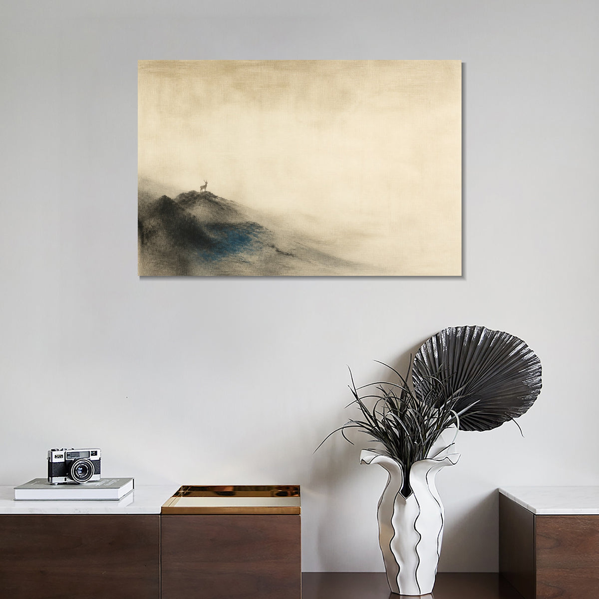 INVIN ART Framed Canvas 100% Handpainted Oil Painting Breath of Ten Thousand Mountains Wall Art