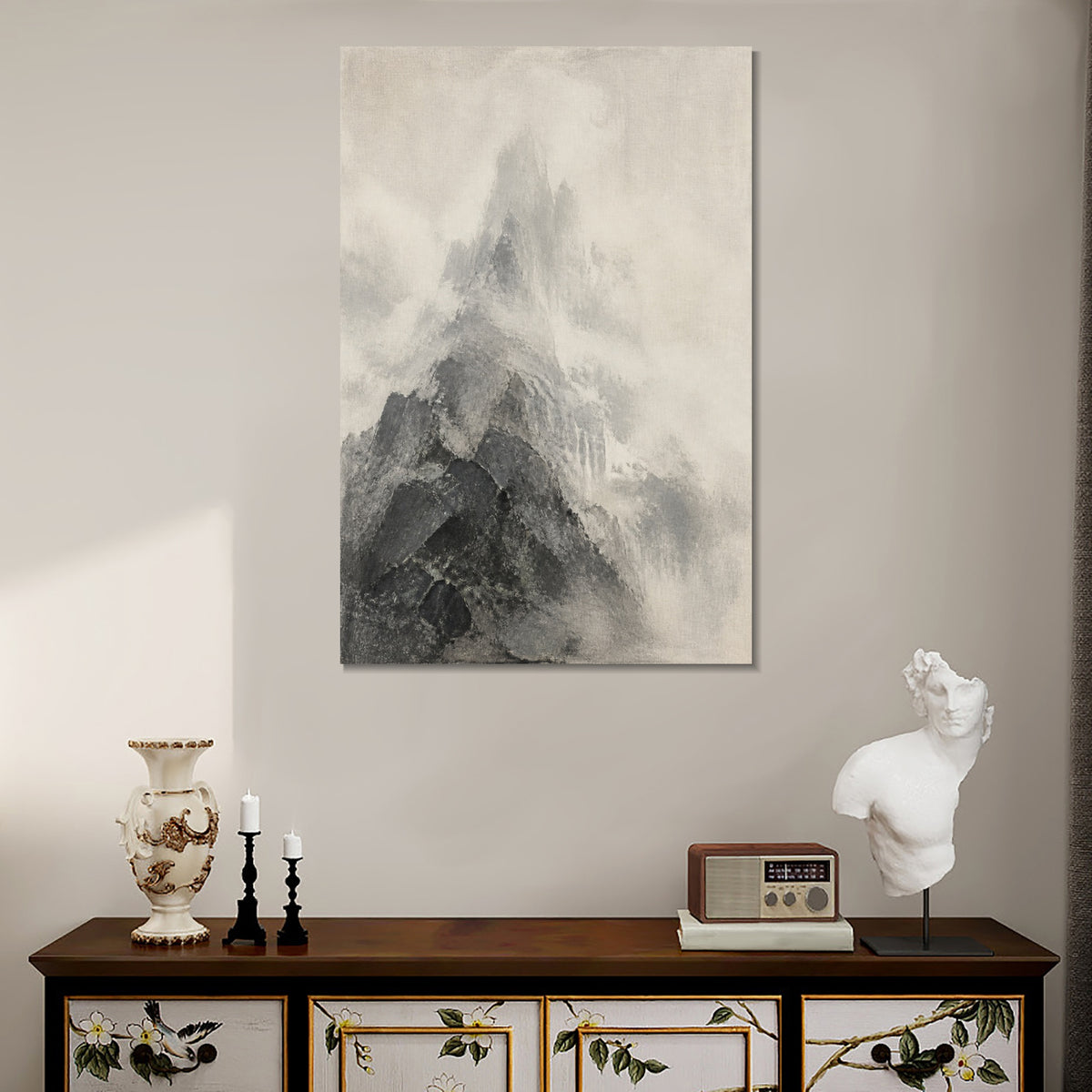 INVIN ART Framed Canvas 100% Handpainted Oil Painting The Unseen Summit Wall Art