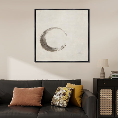 INVIN ART Framed Canvas 100% Handpainted Oil Painting Unfinished Circle Wall Art