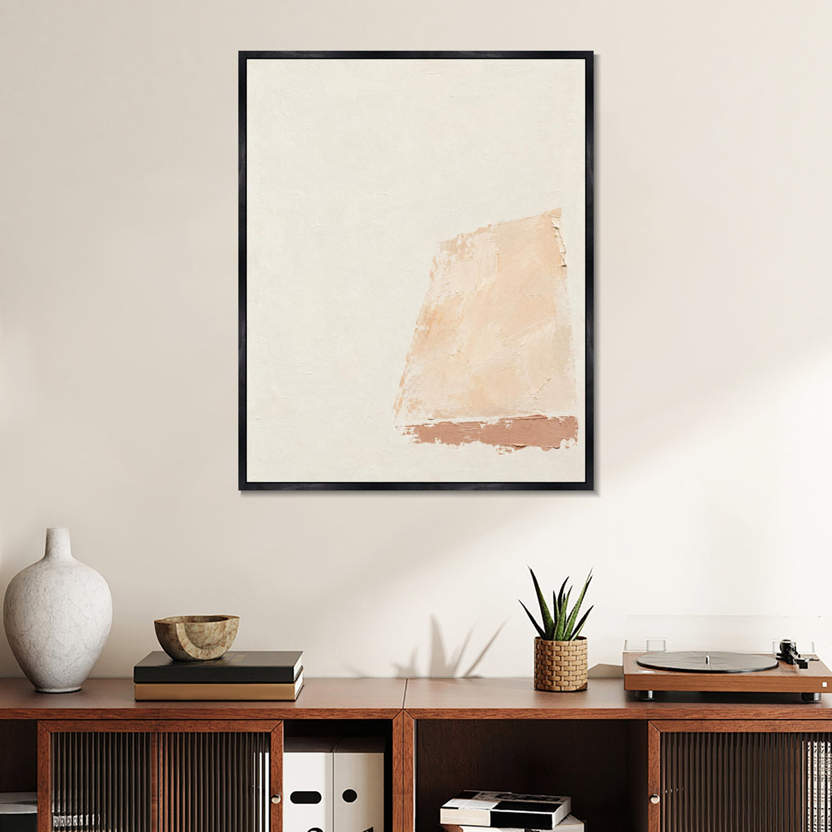 INVIN ART Framed Canvas 100% Handpainted Oil Painting Afternoon on Limewashed Walls Wall Art