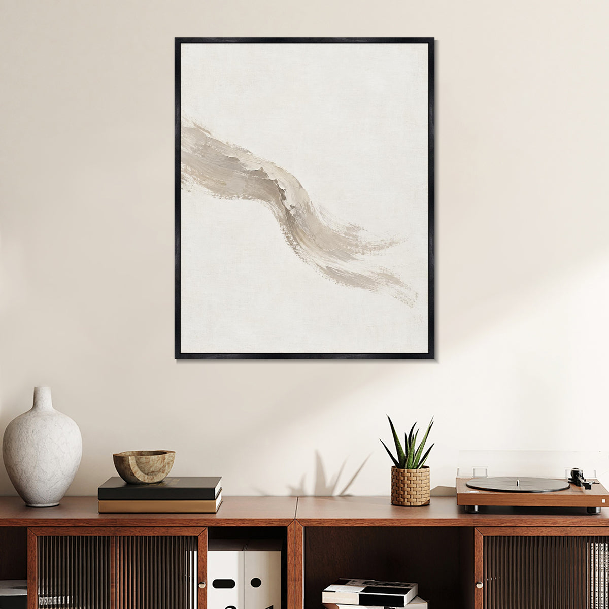 INVIN ART Framed Canvas 100% Handpainted Oil Painting Wind Across Linen Wall Art