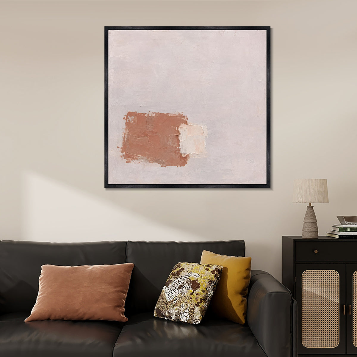 INVIN ART Framed Canvas 100% Handpainted Oil Painting Light Within Clay Wall Art