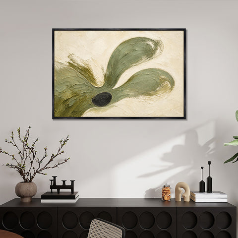 INVIN ART Framed Canvas 100% Handpainted Oil Painting Olive Petal Flow Wall Art