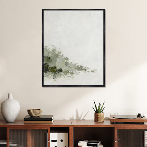 INVIN ART Framed Canvas 100% Handpainted Oil Painting Slow-Growing Moss Wall Art