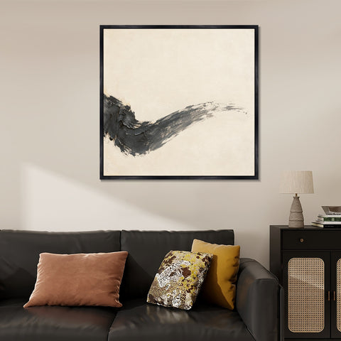 INVIN ART Framed Canvas 100% Handpainted Oil Painting A Breath of Ink Wall Art