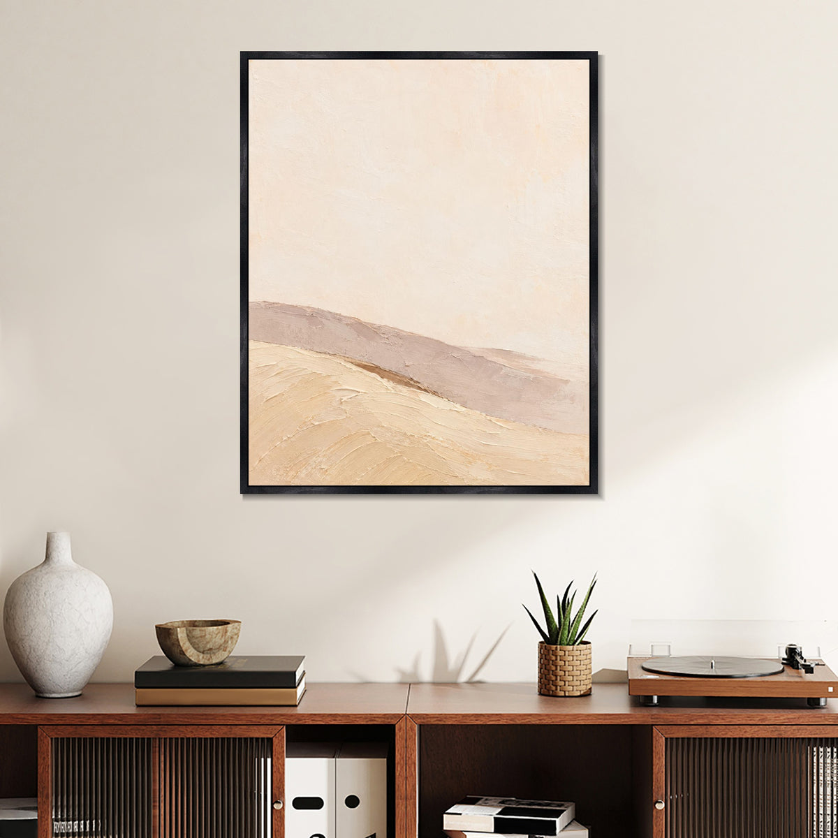 INVIN ART Framed Canvas 100% Handpainted Oil Painting Turning Dunes Wall Art