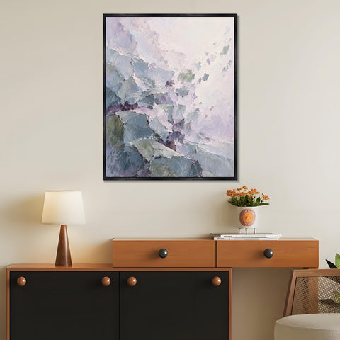 INVIN ART Framed Canvas 100% Handpainted Oil Painting Pastel Fragments in Motion Wall Art