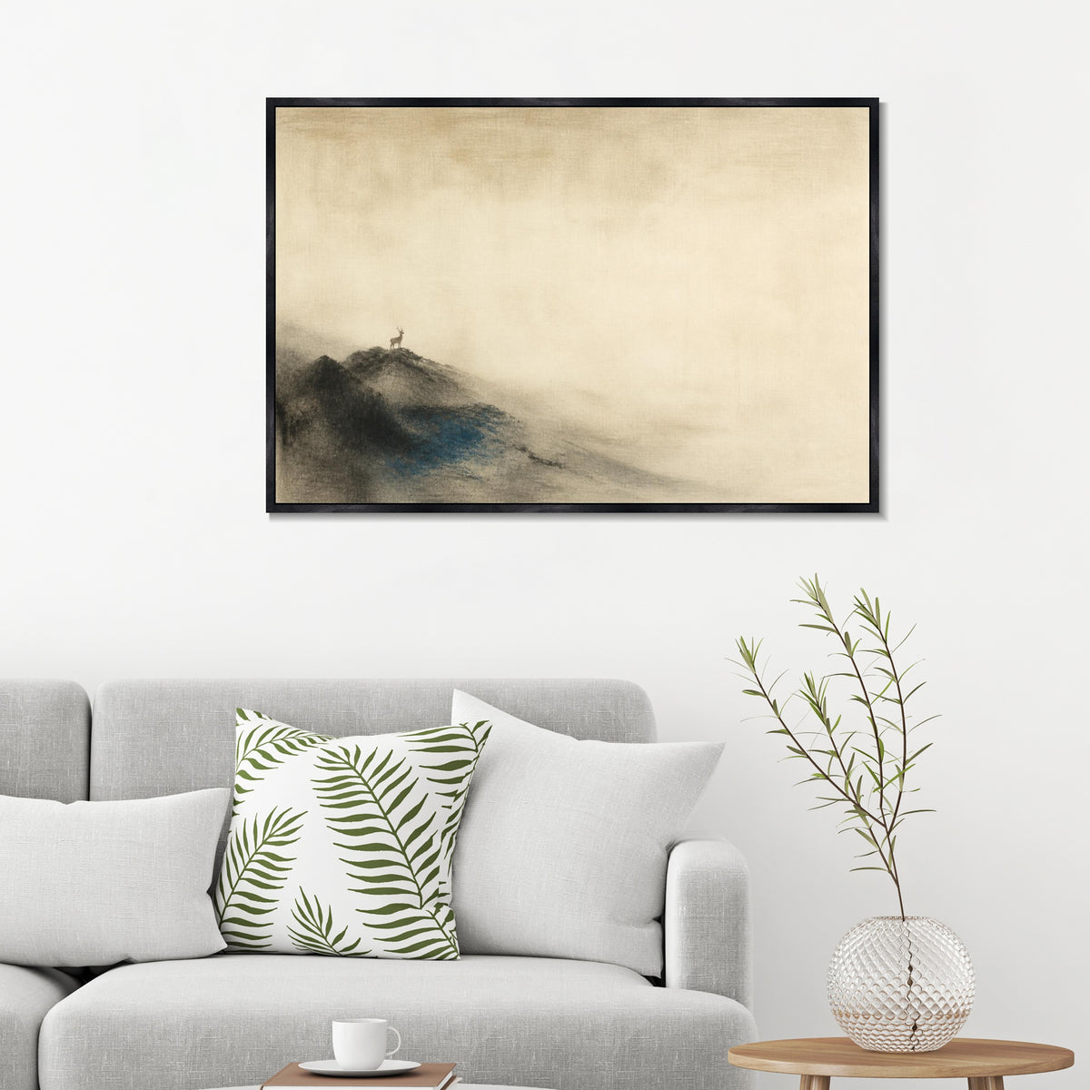 INVIN ART Framed Canvas 100% Handpainted Oil Painting Breath of Ten Thousand Mountains Wall Art