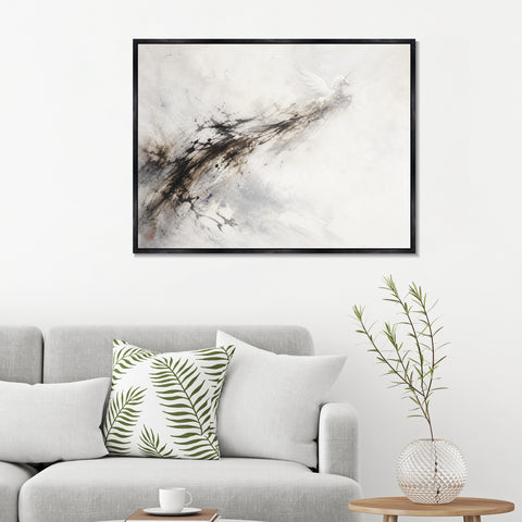 INVIN ART Framed Canvas 100% Handpainted Oil Painting Unicorn in Ink and Mist Wall Art