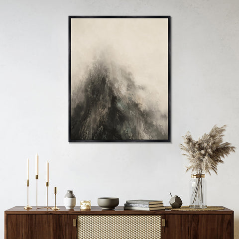 INVIN ART Framed Canvas 100% Handpainted Oil Painting Mountain Without a Summit Wall Art
