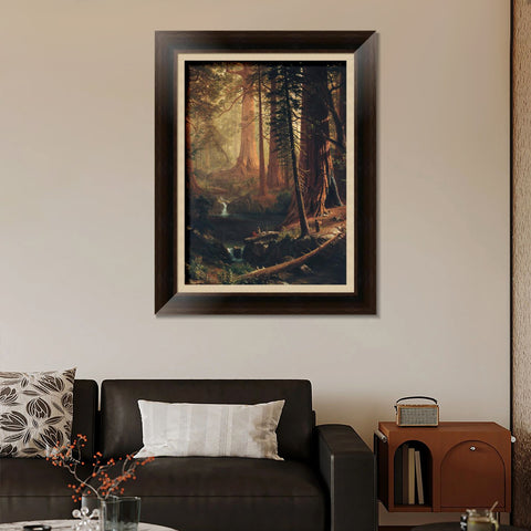 INVIN ART Framed Canvas Art Giclee Print Giant Redwood Trees of California 1874 by Albert Bierstadt Wall Art Living Room Home Office Decorations