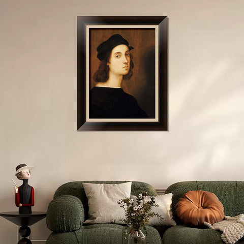 INVIN ART Framed Canvas Art Giclee Print Portrait of Raffaello Sanzio by Raphael/Raffaello Sanzio Wall Art Living Room Home Office Decorations