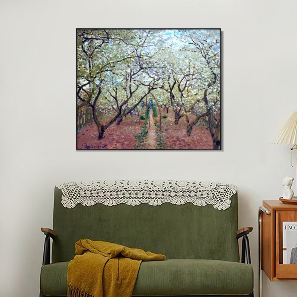 Orchard in Bloom,1879 by Claude Monet Wall Art