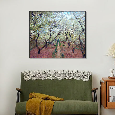 Orchard in Bloom,1879 by Claude Monet Wall Art