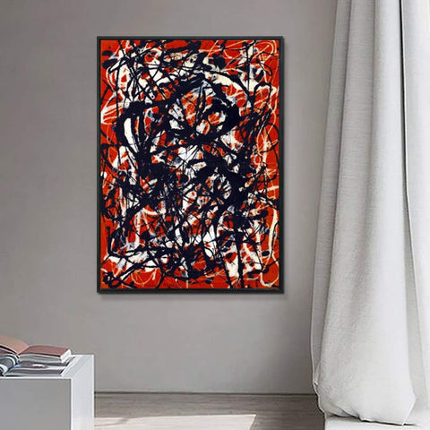 INVIN ART Framed Canvas Giclee Print Art Free Form by Jackson Pollock Abstract Wall Art Living Room Home Office Decorations