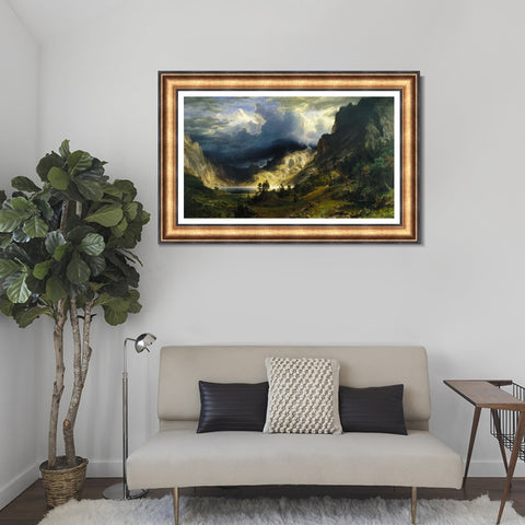 INVIN ART Framed Canvas Art Giclee Print A Storm in the Rocky Mountains by Albert Bierstadt Wall Art Living Room Home Office Decorations